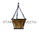 E-270 Sm. Wooden Hanging Basket
